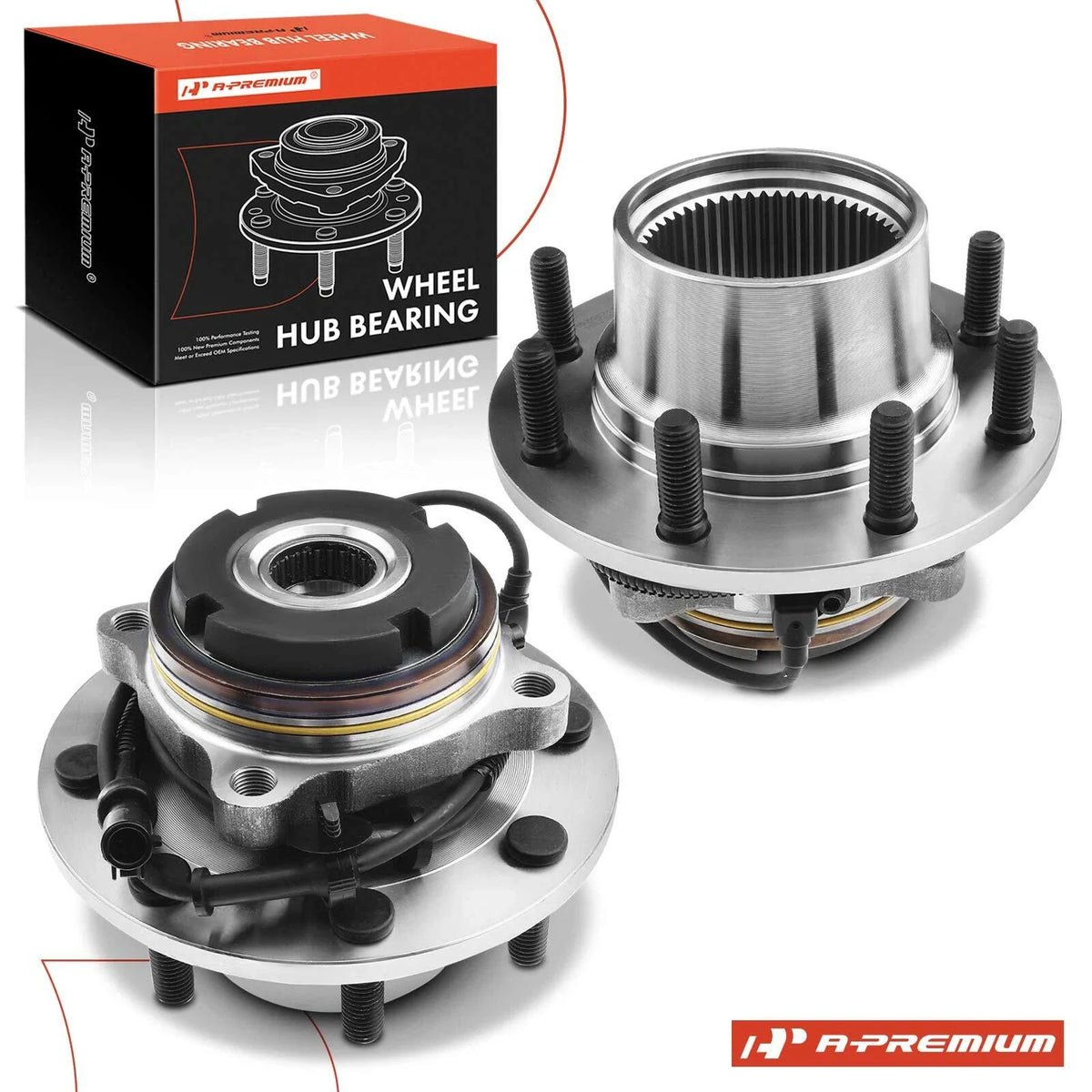2X Front Wheel Hub & Bearing Assembly with ABS for Ford F-250 Super Duty (2005–2023)