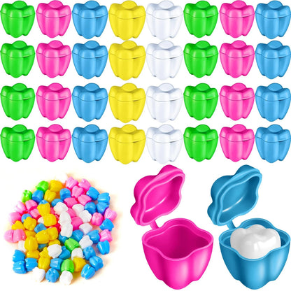 150 Pcs Colorful Tooth Savers Box for Dental Use (Pink, Yellow, Green, White, Blue)