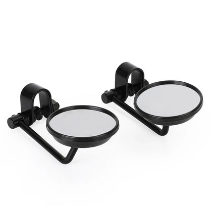 Clamp On 3" Round Black Mirrors for Cafe Racer Chopper Bobber