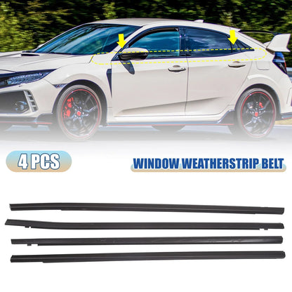 Set of 4 Window Seal Weatherstrip Trim for Honda Civic Sedan (2016–2019)