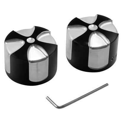 Set of 2 Front Axle Cap Nut Covers for Harley Dyna (2011–2017) & Sportster (2009–2022) Aluminum