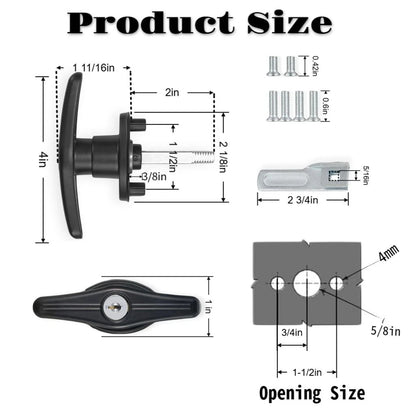 2X Truck Cap Locking T-Handle for Camper Shell (2010–2023)