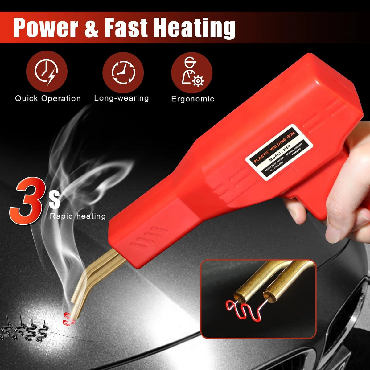 ATOLS Plastic Welder with 1000 Staples for Automotive Repairs