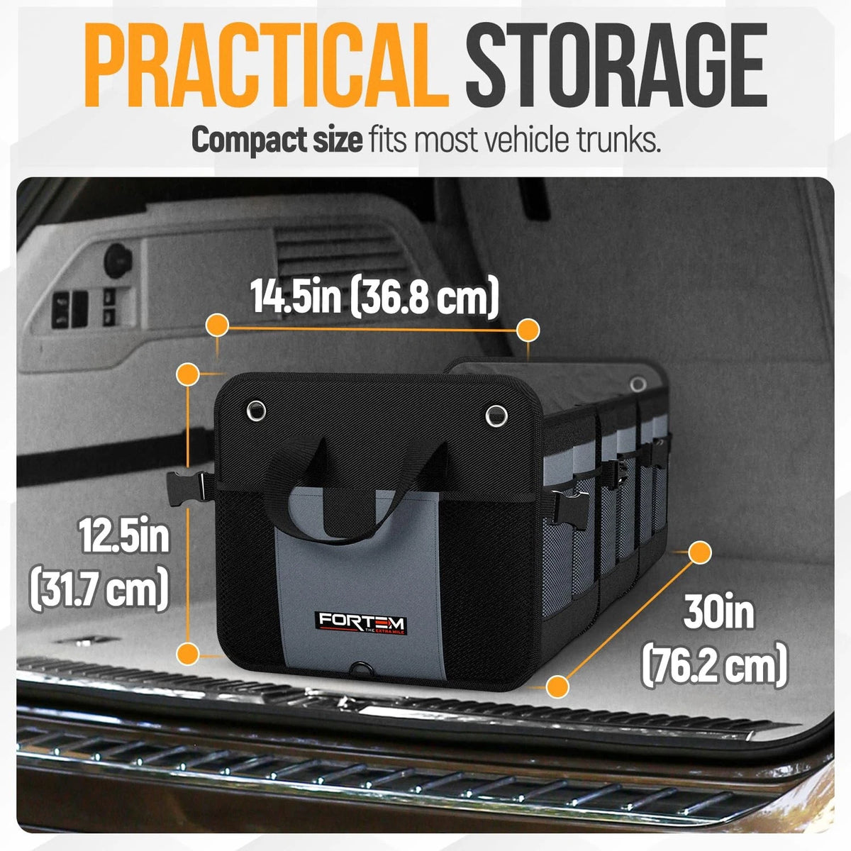 SUV Trunk Organizer MultiCompartment Storage Bag 90L NonSlip Design
