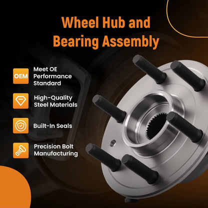 Front Wheel Hub Bearing for RAM 1500 (2019–2023) 4WD 68237141AG 515179 6 Studs