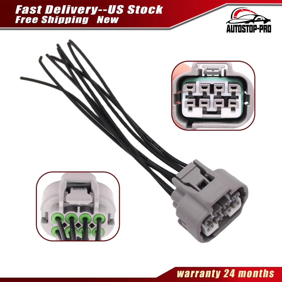 8-Pin Headlamp Connector Harness Plug for Toyota Lexus (2007–2021) 90980-10897