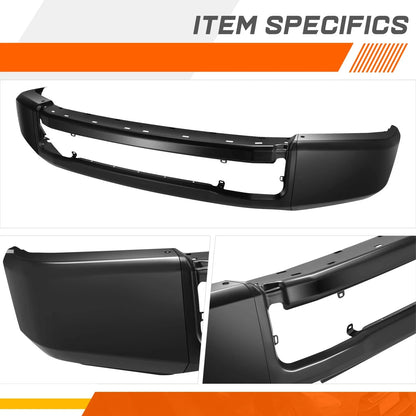 Front Bumper Face Bar for Ford F250 F350 SD SRW (2020–2022) w/o Fog Light Holes Black