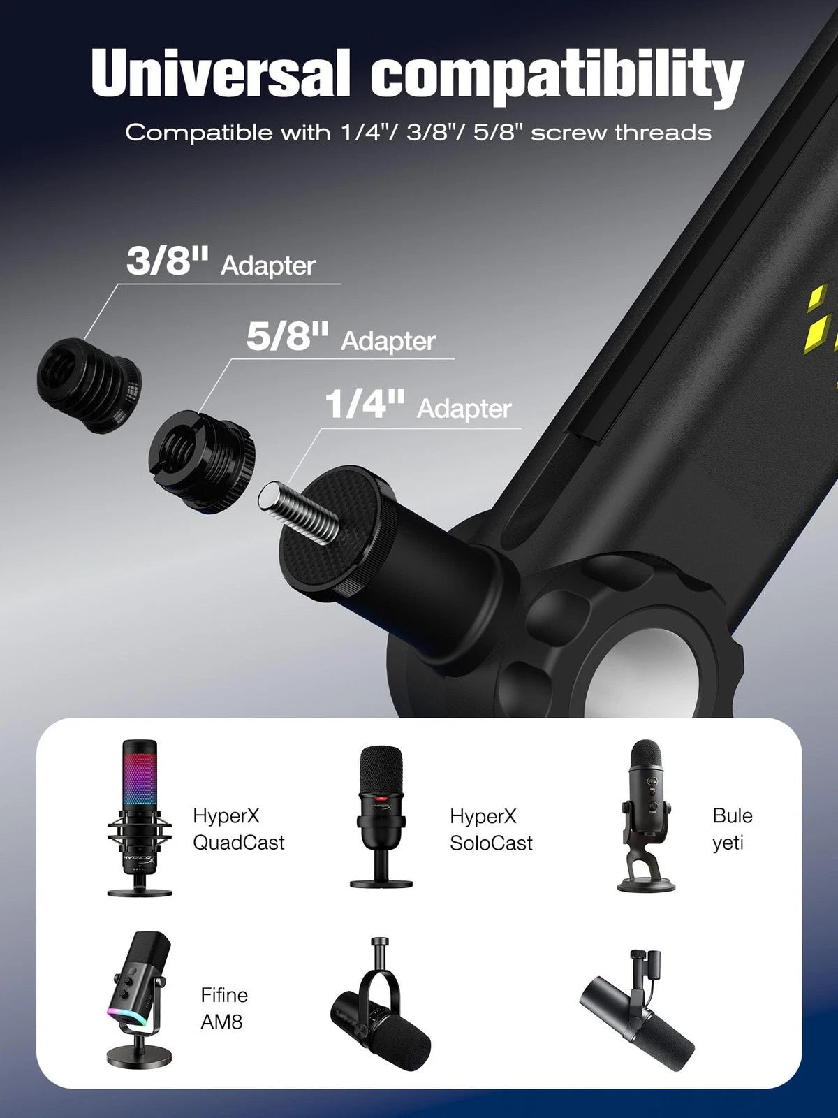 Adjustable RGB Mic Arm for Universal Use (2010–2023)