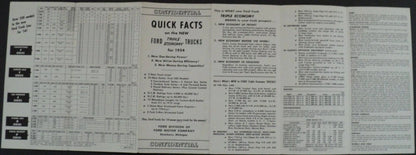 Confidential Quick Facts Book for 1954 Ford Truck Series F T C T B & Courier