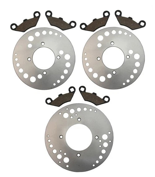 Front & Rear Brake Rotors & Semi-Metallic Pads for Polaris Predator 500 (K-20224302023)
