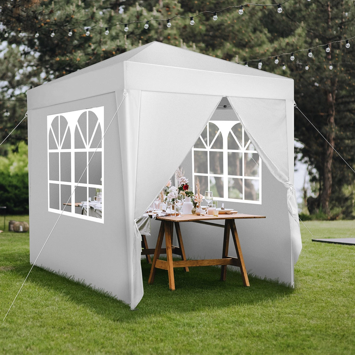 6.5' x 6.5' EZ Pop Up Gazebo Canopy Tent for Garden (No Part Numbers)