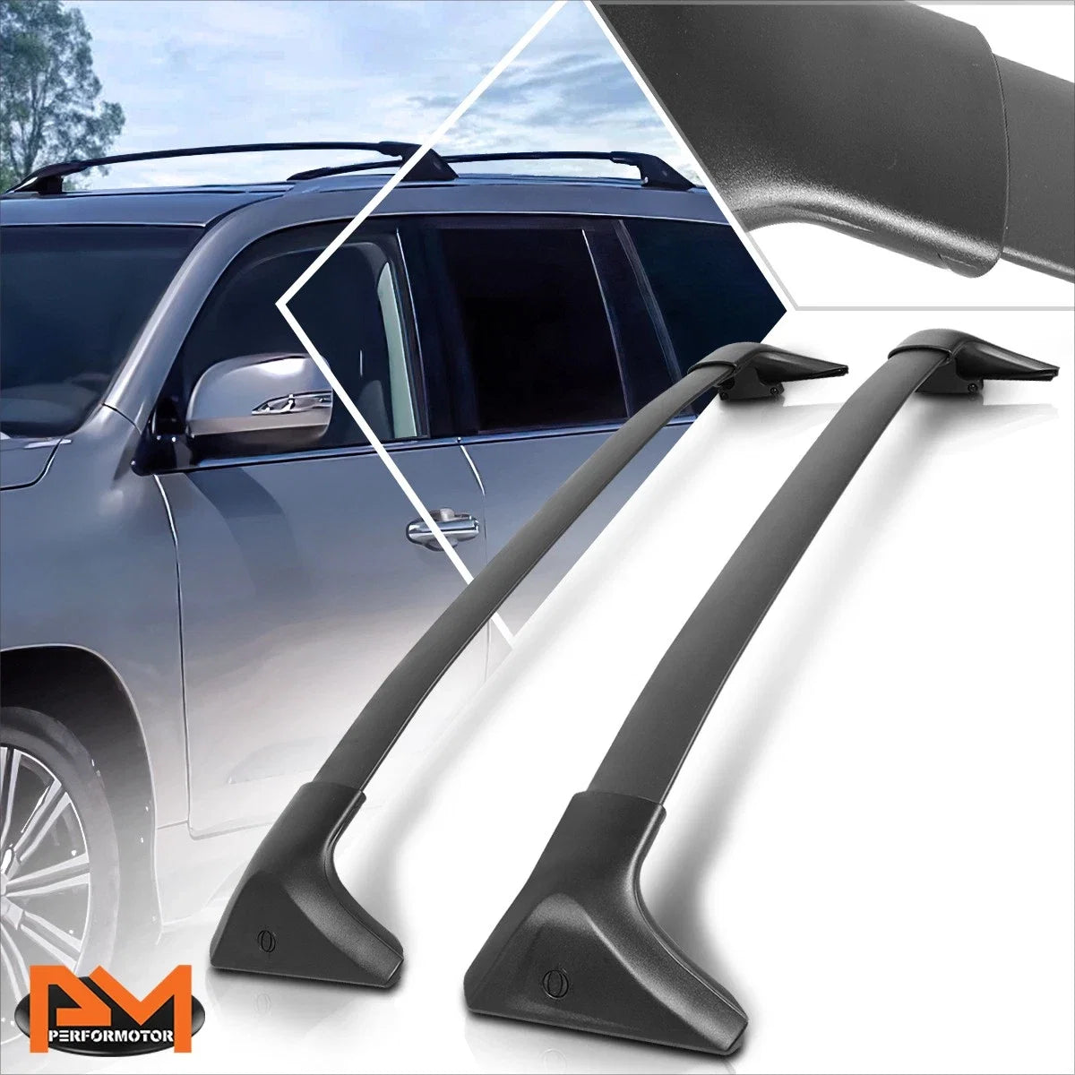 Set of 2 Aluminum Roof Rack Cross Bars for Lexus LX570 (2016–2019)