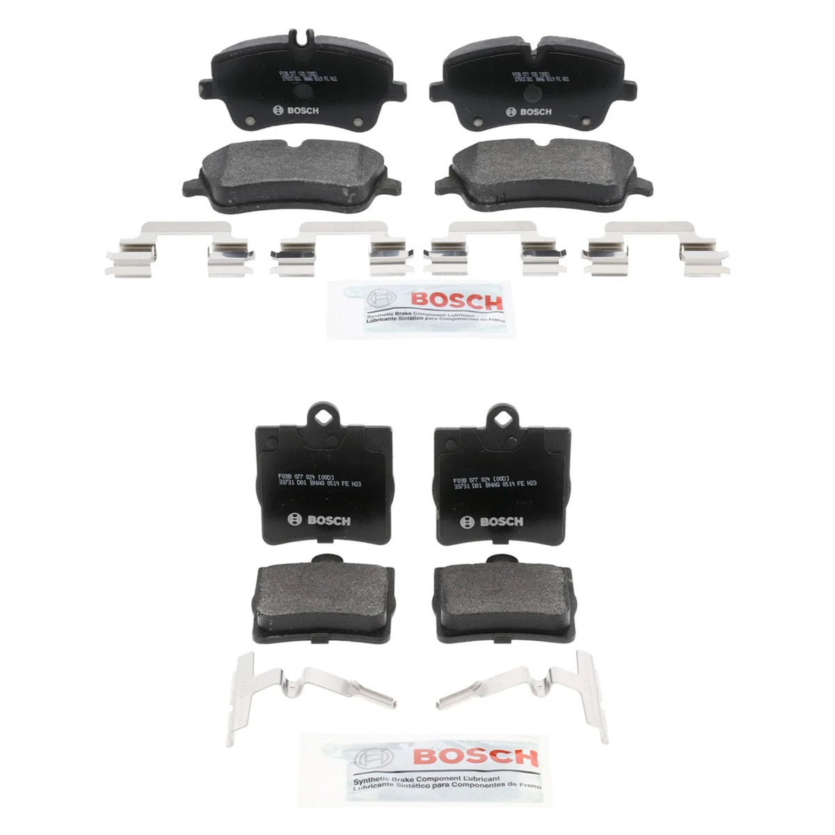 Set of 4 Bosch Quietcast Disc Brake Pads for Mercedes W203 C230 C240 (2001–2007)