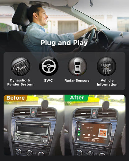9" Wireless Android Auto CarPlay Stereo for VW Golf Jetta Passat
