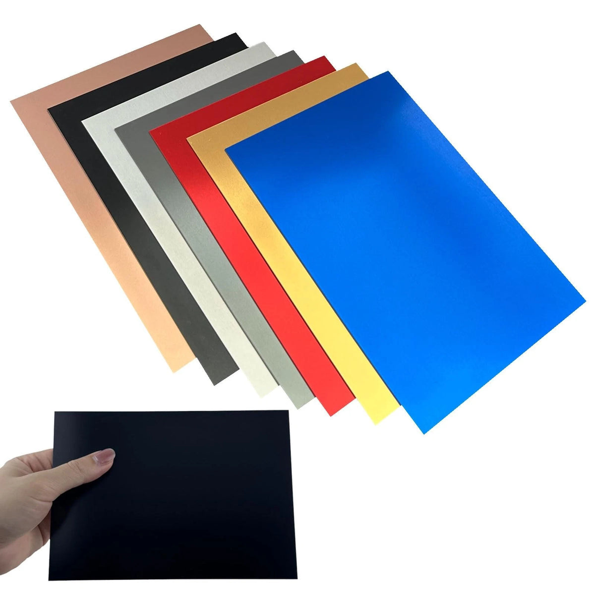 14Pcs Anodized Aluminum Sheets 5" x 7" x 1/32" (0.8mm) - Black