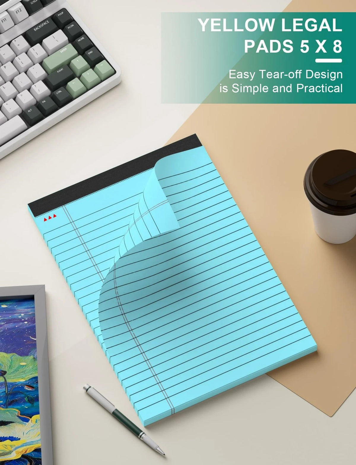 12 Pack Colorful Legal Pads 5x8 Inch for Note Taking