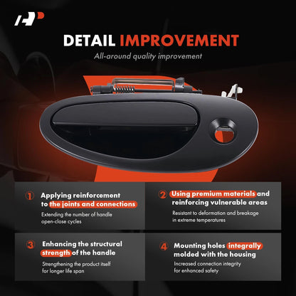 2X Front Exterior Door Handle for Chrysler Intrepid 1998–2004 (LF02DX8AD, LF02AXRAE)