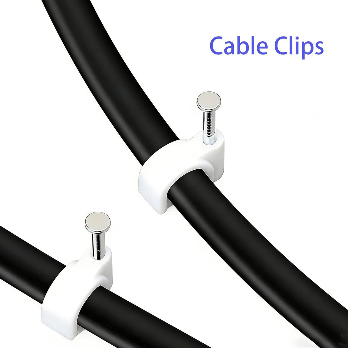 100 Pcs White Cable Clips for Multi Sizes 20mm