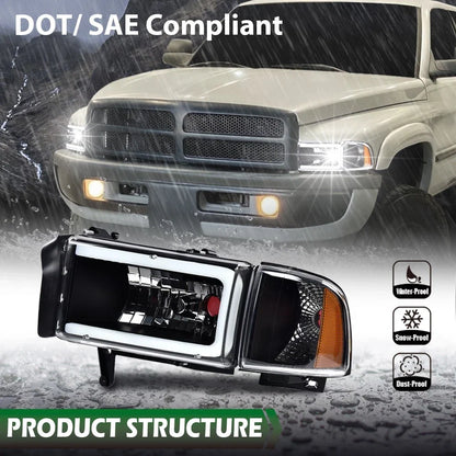 Set of 2 LED DRL Headlight Corner Lamps for Dodge Ram 1500 2500 3500
