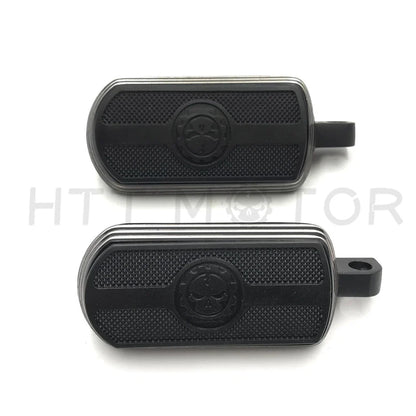 Black Gear Skull Foot Pegs for Harley Sportster (1984–2017)