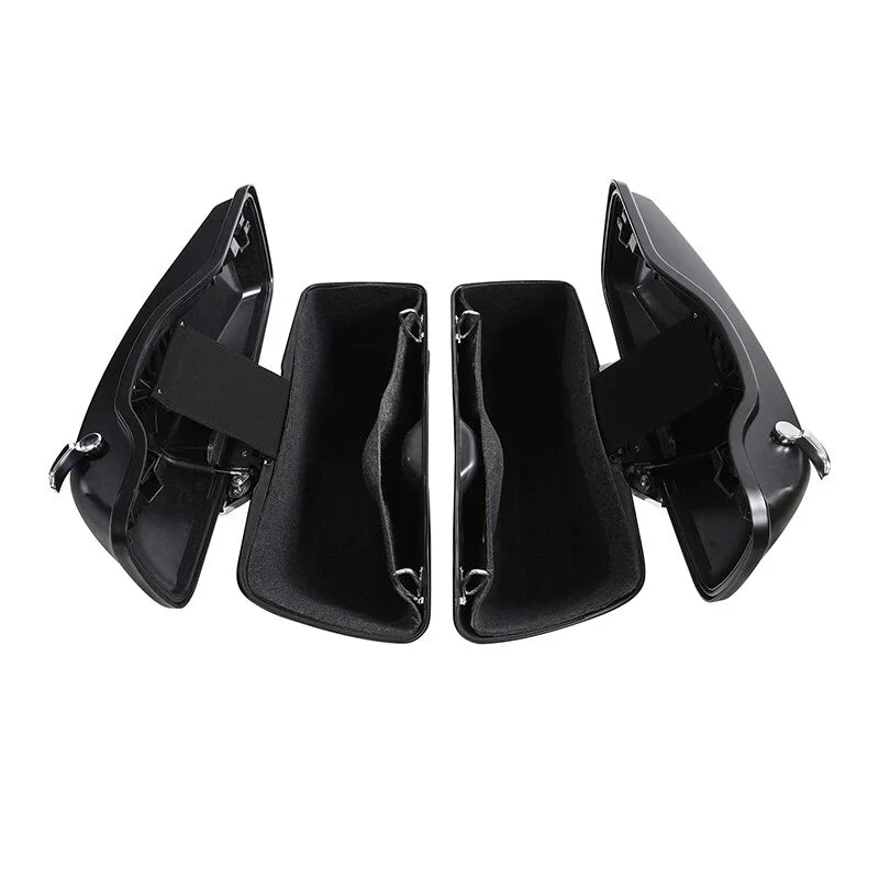 Hard Saddlebags for Harley Road King, Street Glide (2014–2024) Black Denim