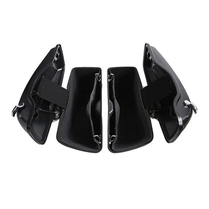 Hard Saddlebags for Harley Road King, Street Glide (2014–2024) Black Denim