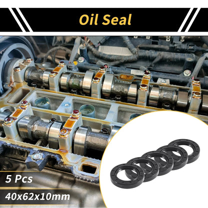 Set of 5 Oil Seal Rotary Shaft Seal NBR Rubber 40x62x10mm