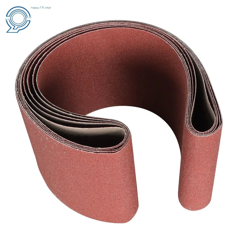 Set of 5 Sanding Belts 6" × 48" 80 Grit Aluminum Oxide
