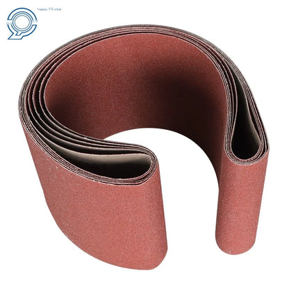 Set of 5 Sanding Belts 6" × 48" 80 Grit Aluminum Oxide