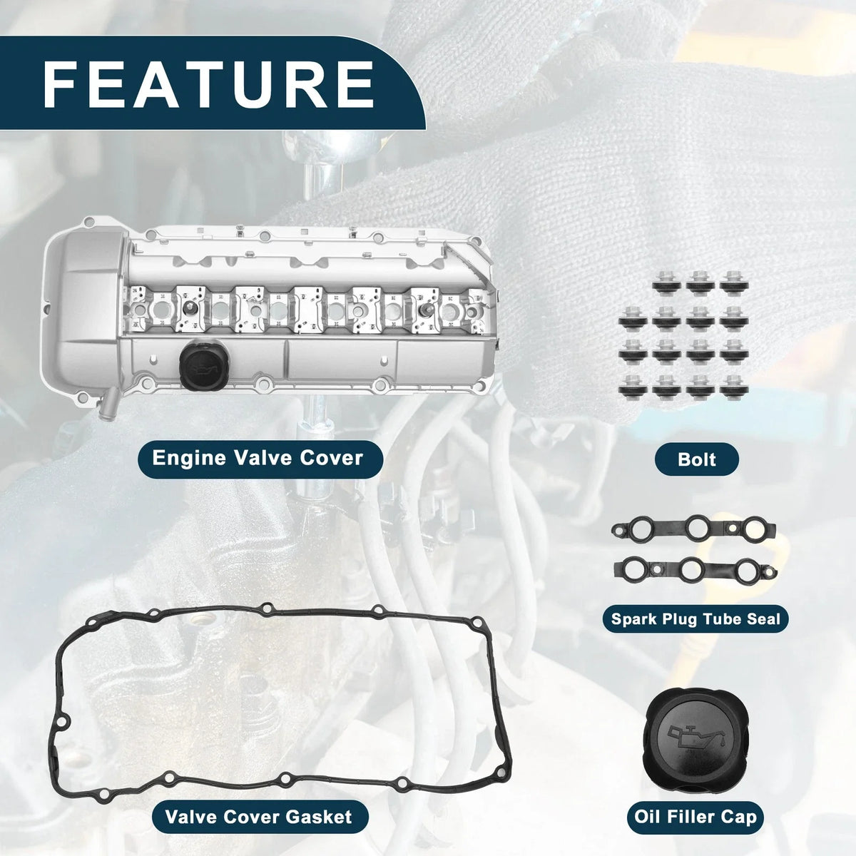 Engine Valve Cover with Gasket No. 11121432928 for BMW 325i (2001–2002)