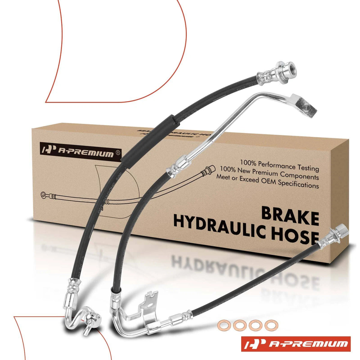 2X Front Brake Hydraulic Hose for Dodge Durango Dakota (2003–2004) 52010285AB, 52010284AB