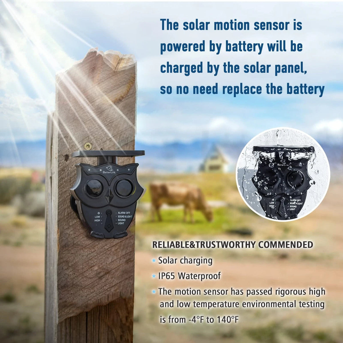 1 Receiver and 1 Sensor Solar Wireless Driveway Alarm (1/2 Mile Range)