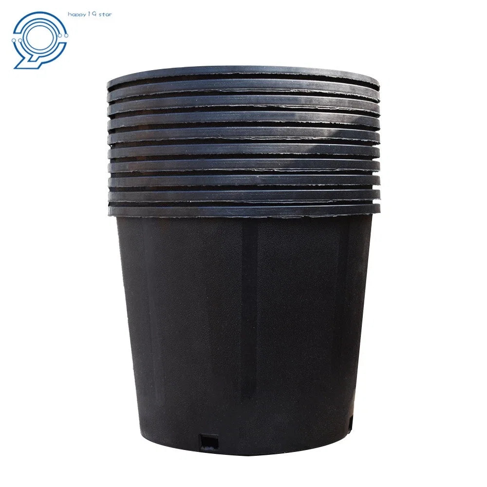 Set of 10 Black Thermoformed Nursery Pots for Plants (3 Gallon)