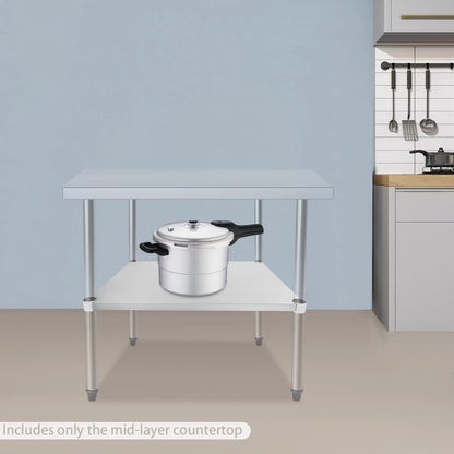 Adjustable Stainless Steel Under Shelf for DuraSteel Work Tables (27.95"×21.65")