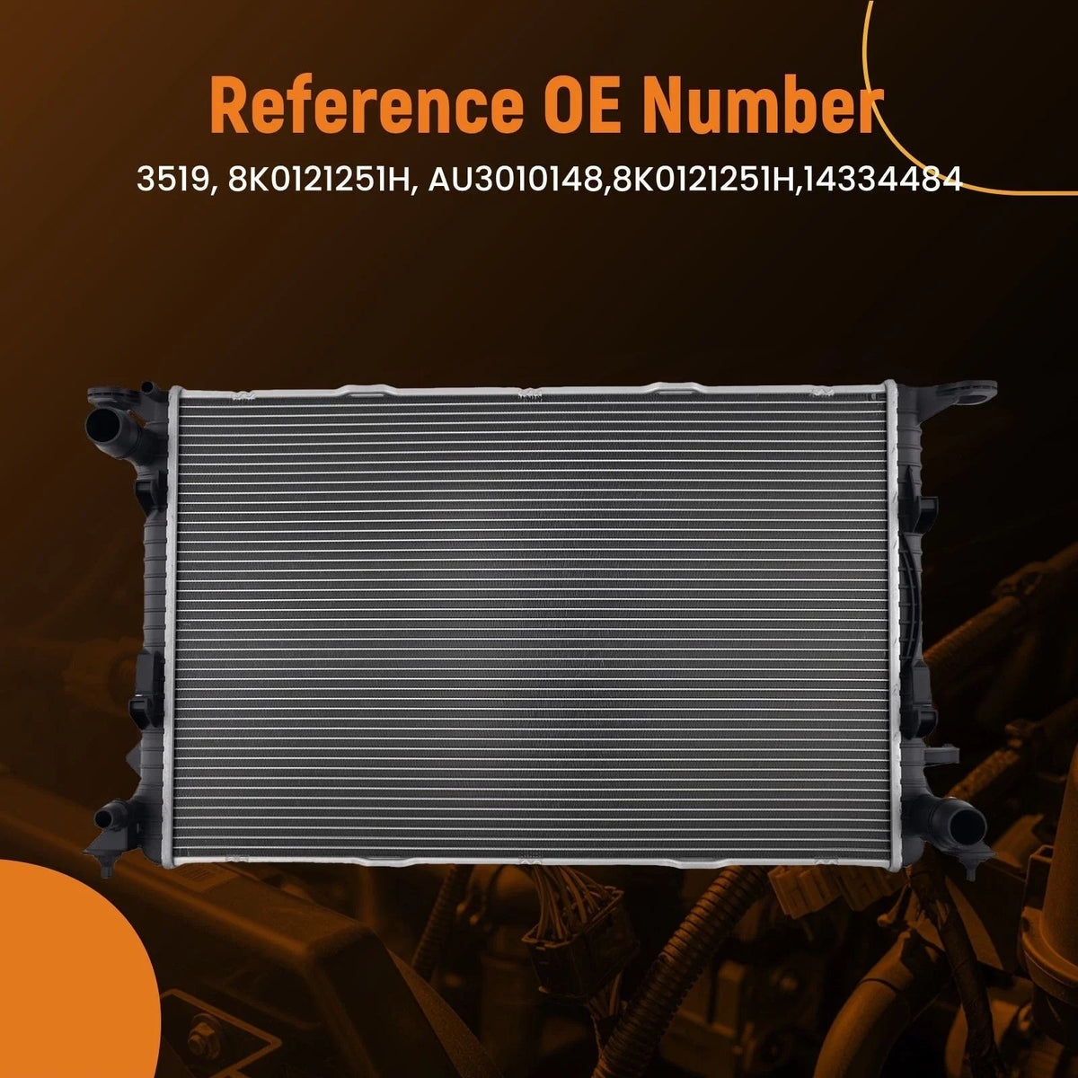 Aluminum Radiator for Audi A4 A5 A6 A7 Quattro (2008–2018) 8K0121251H 3519