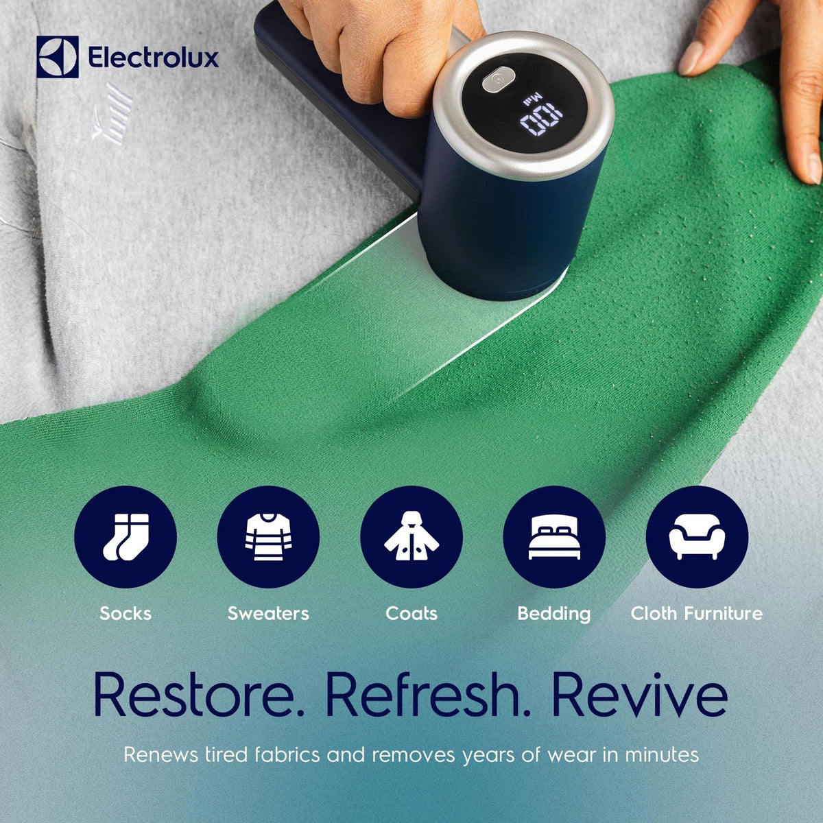 Electrolux Rechargeable Fabric Shaver for Clothes (3-Speed, Blue)