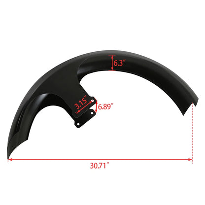 21" 26" Wheel Wrap Front Fender for Harley Touring Street Glide (Unpainted Black)