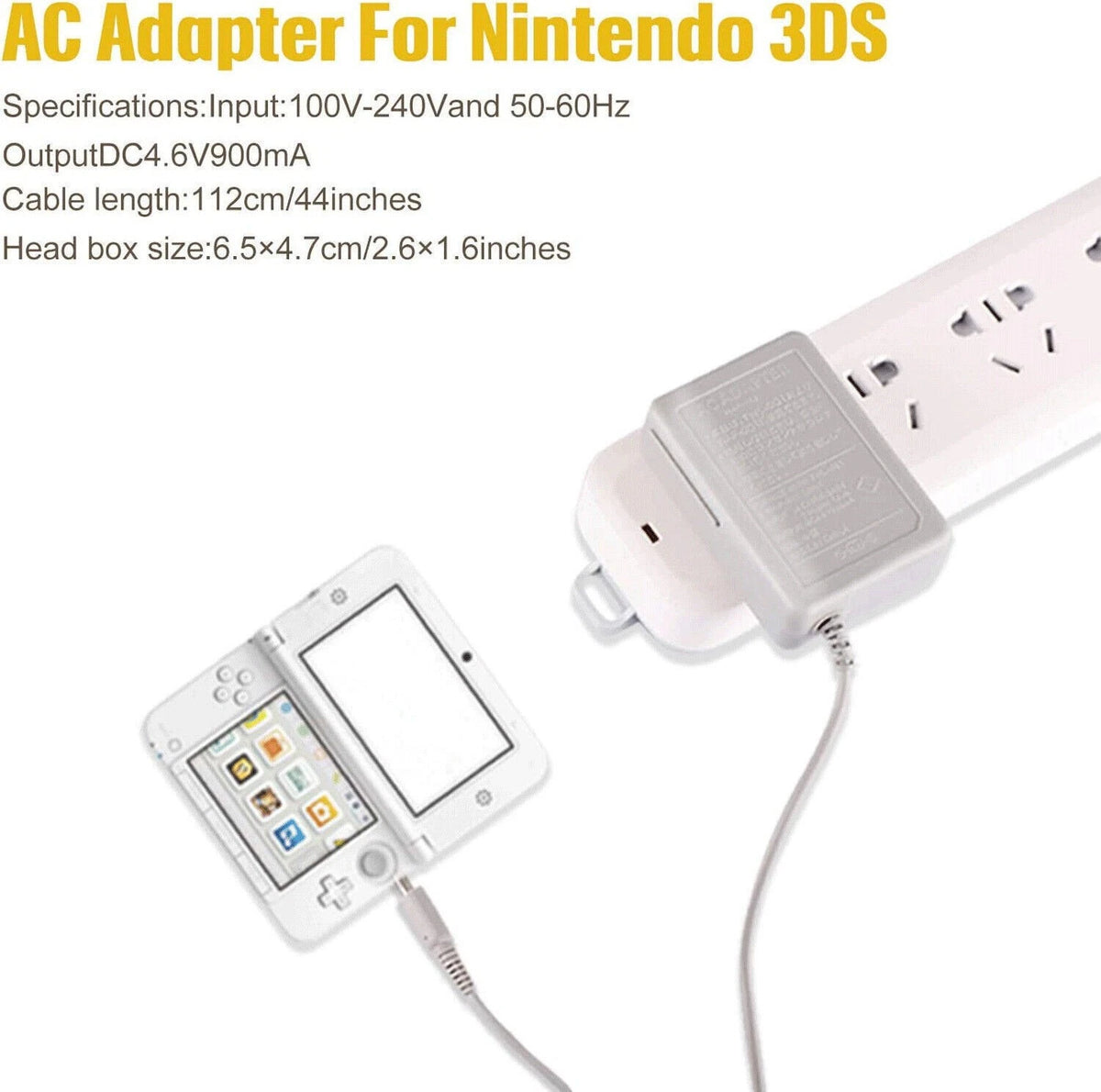 AC Adapter Charger for Nintendo DSi/2DS/3DS/DSi XL (2010–2017)