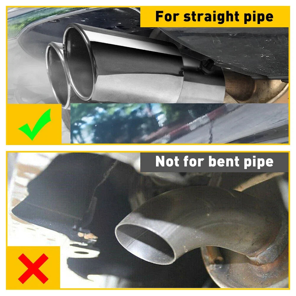 Dual Exhaust Pipe Tail Muffler Tip for Universal Fit (1.4"-2.5") Chrome Stainless Steel