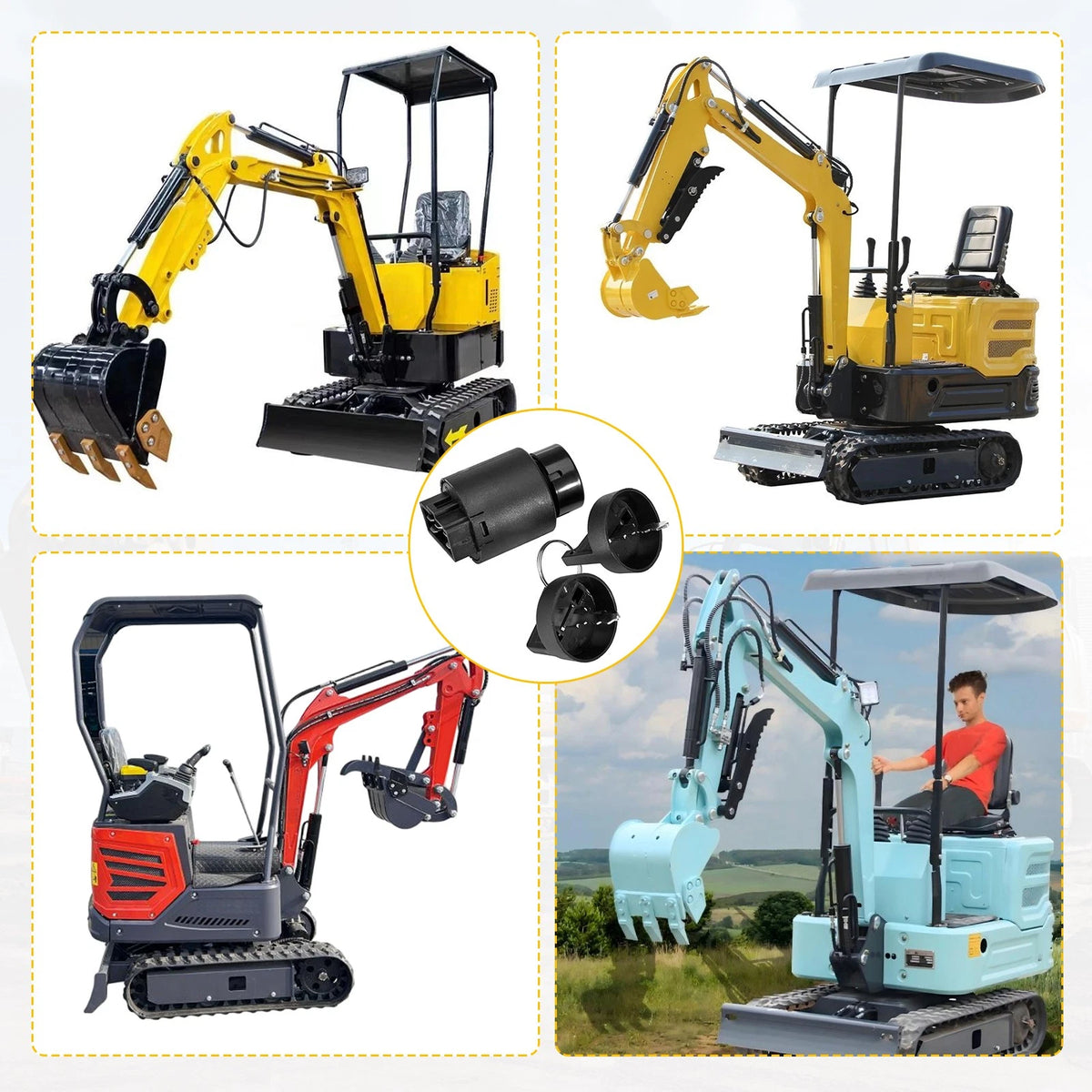 Ignition Switch Key for Mini Excavator AGT Typhoon