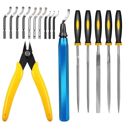 Deburring Set for 3D Printing with Hardened Alloy Steel Files and Blades