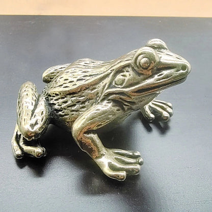 Brass Frog Figurine for Home Office Table Decoration