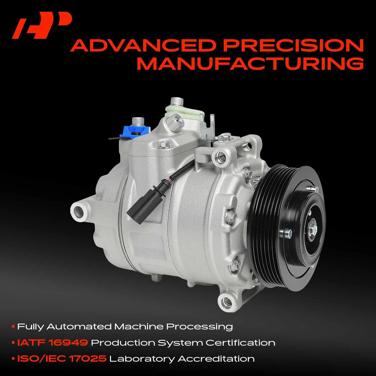 A/C Compressor with Clutch for Audi A4 A4 Quattro A6 A6 Quattro (2002) - 8E0260805F, 4B0260805H, 8E0260805S