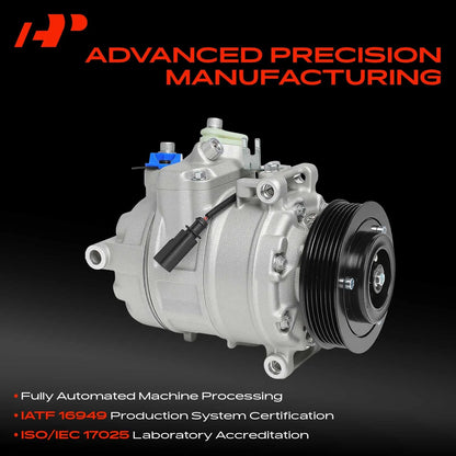 A/C Compressor with Clutch for Audi A4 A4 Quattro A6 A6 Quattro (2002) - 8E0260805F, 4B0260805H, 8E0260805S