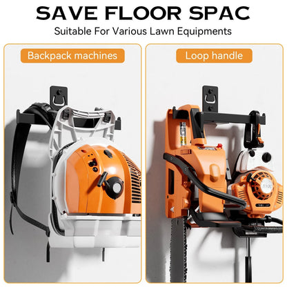 Set of 2 Backpack Leaf Blower Hangers for Wall Mounting