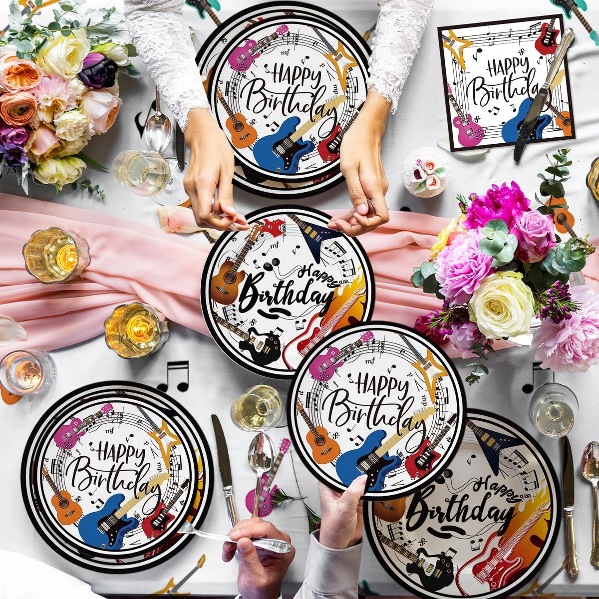 110pcs Music Theme Party Decorations for Guitar Birthday Party