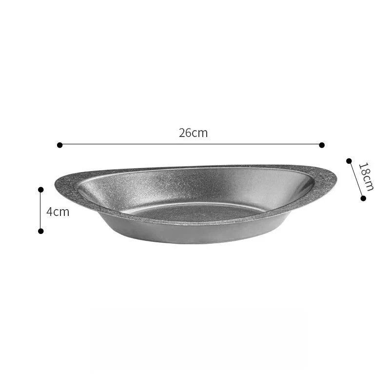 Stainless Steel Curry Plate for Creative Food Display (26x18x4cm)