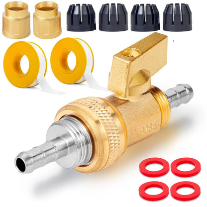 Telescopic Hose Adapter with Shut Off Valve for Garden (1 Kit)