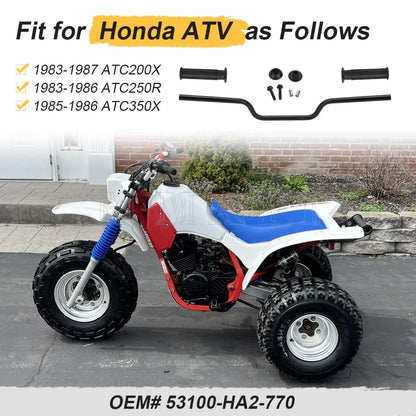 Handlebar & Grips w/End Guard for Honda ATC200X ATC350X ATC250R (1983–1987)