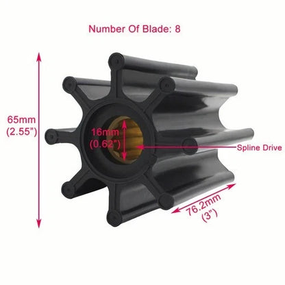 Sea Water Pump Impeller for Jabsco 17018-0001 Caterpillar Marine (17018-0001)
